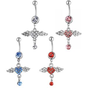 Navel Bell -knappringar D05671 4 Färger Rensa fin stil Belly Ring Purple Color Angel som avbildad Piercing Body Jewlery Jew Dhgarden Dhhjx