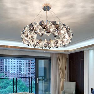 Chandeliers Postmodern Light Luxury Crystal Chandelier Living Room Lamp Creative Personality Net Red Hall Modern Simple Dining Bedroom