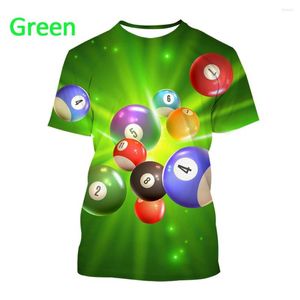 Мужские футболки 2023 Футболка с 3D-принтом Повседневная бильярдные шары Бильярд Мужчины Женщины Рубашка Смешные футболки