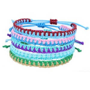 Braccialetti con ciondoli di amicizia in corda intrecciata fatta a mano per donne e uomini amanti della decorazione di gioielli colorati regolabili