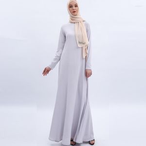 Etnik Giyim Müslüman Moda Abaya Dubai Türkiye Kadın Elbise Beige Basit Sade Uzun Kollu Çorna Ramazan Kimono Jubah Kaftan