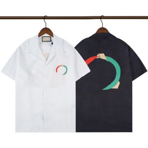 2023 Europa Herren T-Shirts Plus Tees Polos Sommer quadratische Farben rot-grün großer Buchstabe Druck Männer klassische Druck Poloshirts Revers Patchwork POLO Männer T-Shirts weiß