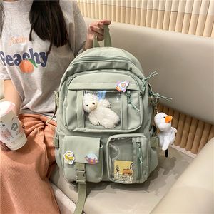 Marsupi Carino Donna Zaino di grande capacità Zaino in nylon impermeabile Zaino per donna College Lady Zaino per laptop Kawaii Girl Travel Book 230223