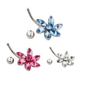 Navel Bell Button Rings D0089 Flower Belly Stud Mix Colors Drop Delivery Jewelry Body Dhgarden Dhydi