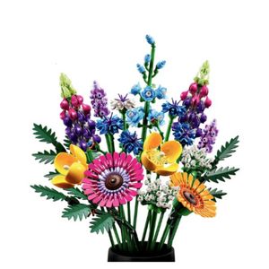 Blöcke 2023 Auf Lager 10313 Wildblumenstrauß Blumen 10314 Trockenblumen-Mittelblock Ziegelspielzeug-Blumentopf Geschenkset für Kinder 230222