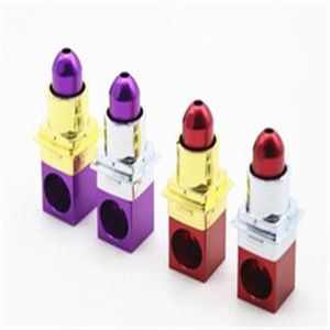 European and American popular black cover lady lipstick cigarette, fashion Mini multi color portable lipstick, metal pipe smoking set