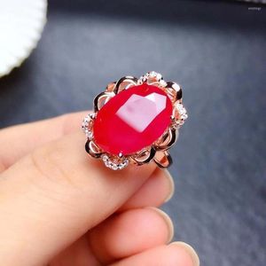 Кластерные кольца с высокой чистой модным рубиновым кольцом натуральное и реальное серебро 925 для мужчин или женщин