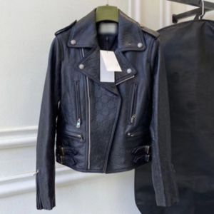 Primavera nova feminina designer de motocicleta jaqueta dupla g jaqueta curta fino ajuste jaqueta de couro designer jaqueta