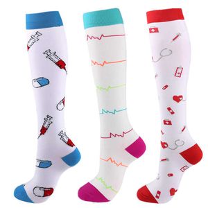 5PC Socks Hosiery Newest Compression Socks Knee High Fit For Medical Edema Diabetes Varicose Veins Socks Women Men Running Marathon Cycling Socks Z0221