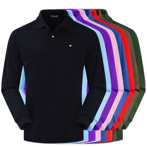 Men's Polos High Quality 100% Cotton Flag Embroidery Shirt Casual Polo Shirts Men's Long Sleeve Polo Shirt Arrival Tops Tees 230223