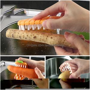 Fruit Vegetable Tools New Design Plastic Handle Potato Carrot Cucumber Cleaning Brush Drop Delivery Home Garden Kitchen Dining Bar Dht4Z