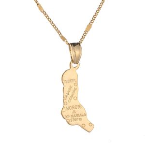 Pendant Necklaces Gold Color The Federal And Islamic Republic Of Comoros Moroni Map Necklace Charm Jewelry Drop Delivery Pendants Dhvcp