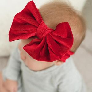 Hårtillbehör 21 färger sammet baby pannband turban bowknot flicka för födda bågband spädbarn head wrap jfny170