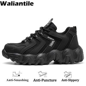 Botlar Waliantile Moda Çalışma Ayakkabıları Erkekler İçin Kadın Anti-Smashing Çelik Toe Endüstriyel Güvenlik Adam Ponksiyon Kanıtı Kaymaz Sabahlar 230223