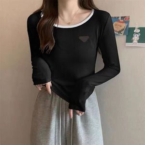 Slim T Shirts Blouse Shirt Summer Designer With Budge Long Sleeves Colorful Round Neck Yoga Tops Tees Asian Size S-3XL