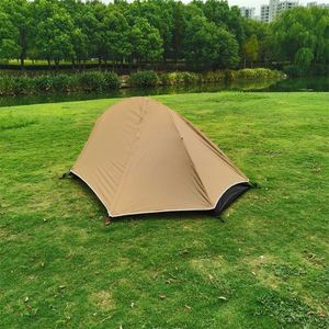 Tents and Shelters 1 Person Ultralight Camping Tent Ultralight Aluminum Pole Outdoor Hiking Backpacking Tent Sunshade Portable Single Camping Tent J230223