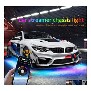 Other Car Lights Underglow Light App Control Flowing Color Rgb Led Strip Flexible Tube Underbody System Neon Decorative Atmosphere L Dhnbp