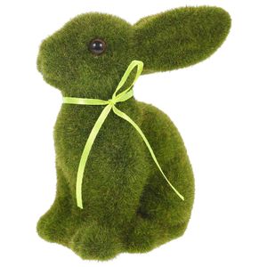 Dekoracja imprezowa Flocking Rabbit Crafts Unikalne posągi króliczki Ozdób wielkanocnych ogrodowych wystroju Ozdoby Ozdoby Y2302