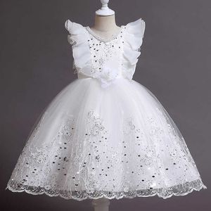 Abiti da ragazza Ragazza Summer Lace Princess Dress Bambini Abito floreale Abiti per ragazze Abbigliamento Kids Birthday Party Tutu Custome per 212 Y Z0223