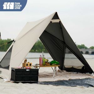 Namioty i schroniska Tanxianzhe Lekkie przenośne przenośne namiot na plaży łatwy ustawiony 23 -osobowy sun cień namiot na plaży z UPF 50 J230223