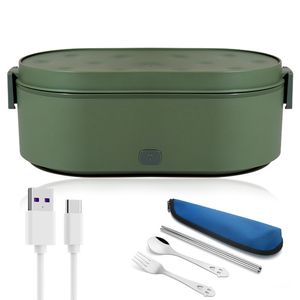 Lunchlådor USB Electric Heat Box Rostfritt stål Portable Travel 5V 12V 24V bilskola Barn Ris matvärmare container 230222