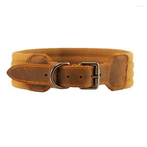 Mattor Classic Heavy Duty Dog Collar Soft Strong Läder för hundar -Vattentät luktfri justerbar med metallspänne
