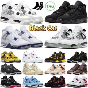 Midnight Navy 4 Scarpe da basket per uomini Donne 4S Military Black Cat Sail Red Thunder White Oreo Cactus Jack Blue University Infrared Grew Mens Sports Sneakers T2