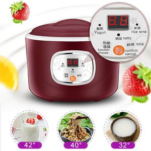 Joghurt Makers 220V Elektrische Automatische Maker Maschine Konstante Temperatur Küche Werkzeuge Reis Wein Natto Edelstahl Liner WRRF 230222