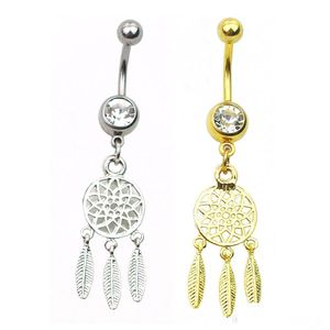 Navel Bell Button Rings D0649 Dream Catcher Belly Ring Mix Colors Drop Delivery Jewelry Body Dhgarden Dhpl8