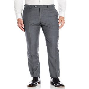 custom made light grey mens suit pants dress pants male casual long trousers slim fit flat confirm waistline pants p512304R