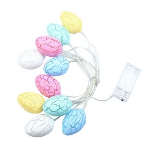 Decorazione per feste 2m Pasqua Led Cracking Uova colorate Forma Stringa di luce Usb Alimentazione a batteria Happy Day Decor per la casa 2022 Nuovo Y2302