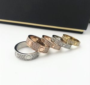 Högkvalitativ ringdesigner ring par diamant skruv ring damer rostfritt stål zirkon smycken gåvor damer smycken grossist