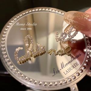 Moda designerka stadninerów stempel luksusowy biżuteria Diamentowy liter Earing 18k złoto plated europejski kochanek weselny akcesorium przyjęcia z miłością