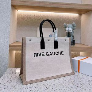 Lou Rive Gauche Black Designer Bag Large Totes Cavans Shopping Bag Fashion Linen Beach Travel Bags Luxury Women Crossbody Shoulder Bag Purse Handbag Satchel
