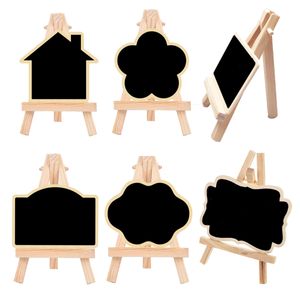 パーティーデコレーションフードカード用のイーゼルスタンドのミニブラックボード付きの小さな木製の黒板サインテーブル番号ブランチ装飾kdjk2302