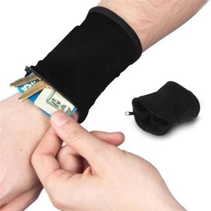 Mini Men Women Protective Sleeves Wrist Wallet Pouch Band Fitness Sports Zipper Wristband Running Gym Cycling Safe Coin Purse Cotton Wrist Bag