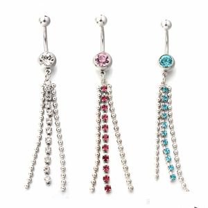 Navel Bell Button Rings D0676 3 Colors Nice Style Belly Ring Clear Color Pink Aqua.As Imaged Piercing Body Jewlery Drop Del Dhgarden Dhvws