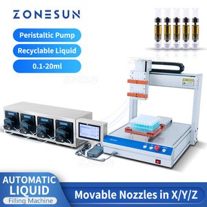 ZoneSun Tube Machine Machine четыре головы Перистальтические насосные реагент духи флакон эфирного масла Жидкий наполнитель ZS-XYZ4A