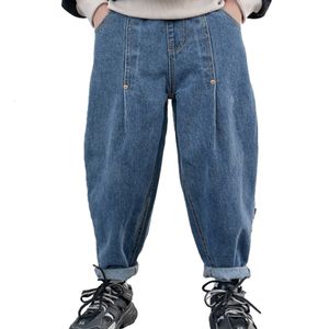 Jeans chłopcy dżinsy stałe kolor dżinsowe dżinsowe dżinsy dżinsy dla chłopców wiosna jesień ubrania dla dzieci 6 8 10 12 14 230223