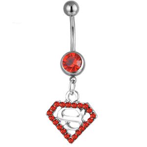 Navel Bell -knappringar D0422 Röd färg Belly Ring Drop Leverans smycken Body Dhgarden DH6AV