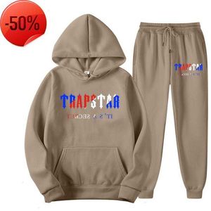 Men's Tracksuits Tracksuit Trapstar Brand Printed Sportswear Men 16 Colors Warm Two Pieces Set Loose Hoodie Sweatshirt Pants Jogging 2023 Motion current21