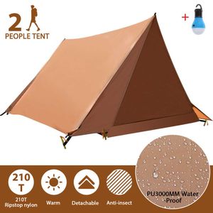 Tents and Shelters Nonepole Portable Outdoor Camping Tent 3 Season Tent Ultralight Shelter Baker Style Tent Waterproof Tourist Backpacking Tents J230223