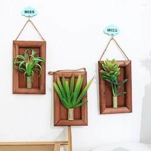 Decorative Flowers Nice-looking PVC Elegant Simulation Succulent Home Living Room Wall Hanging Decor Artificial Flower Plant For Indoor