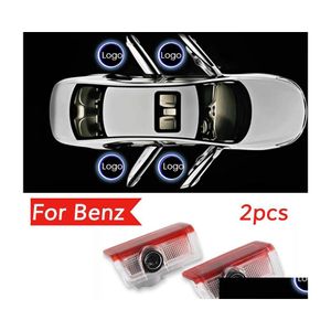 Altre luci per auto Luce per porta a LED per Benz Classe E W212 M W166 Ml Proiettore laser Emblema Lampada ombra fantasma Accessori Benvenuto Drop De Dh0Ek