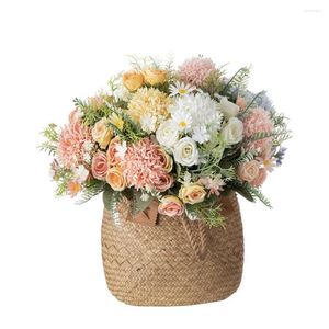 Decorative Flowers Hydrangea Artificial Flower Wedding Bouquet Garden Outdoor Decoration Silk Daisy Sunflower Fake Home Christmas Arrange