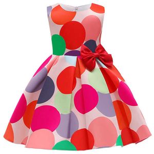 Abiti da ragazza Nuove neonate Vestito a pois colorato Causale Principessa Elegante Bambino Bambini Abito da ballo per matrimoni Abiti da festa per bambini Vestiti per bambini Z0223