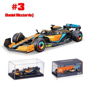 Electric/RC Track Bbrago 1 43 McLaren MCL36＃3 Daniel Ricciardo＃4 Lando Norris Alloy Luxury Vehicle Diecast Model Toy 230222