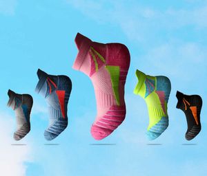 5 st strumpor Hosiery Socks Woman Running Short Socks Advanced Sports Socks Looped Back Color Socks Compression Calmetines Ciclismo Hombre Cycling Z0221