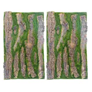 Decorative Flowers & Wreaths 2Pcs Aquarium Background Board Simulate Bark Decor Reptile Box