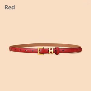 Cinto de cabeça Quiet Litchi Great Belts Western Fashion Mulheres Cinto de couro Liga Pin Fivela Versátil Saia Jeans Calças Casuais Preto Vermelho Laranja Rosa K S